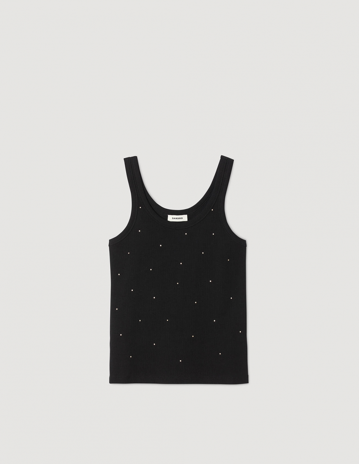 Жіноча чорна майка зі стразами_6