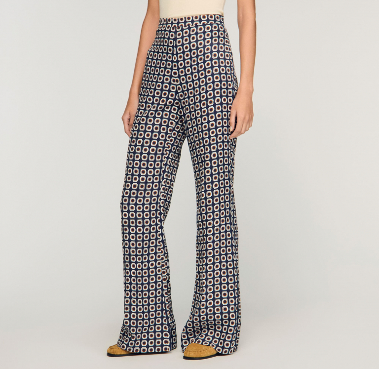 Женские свободные брюки с цветочным принтом