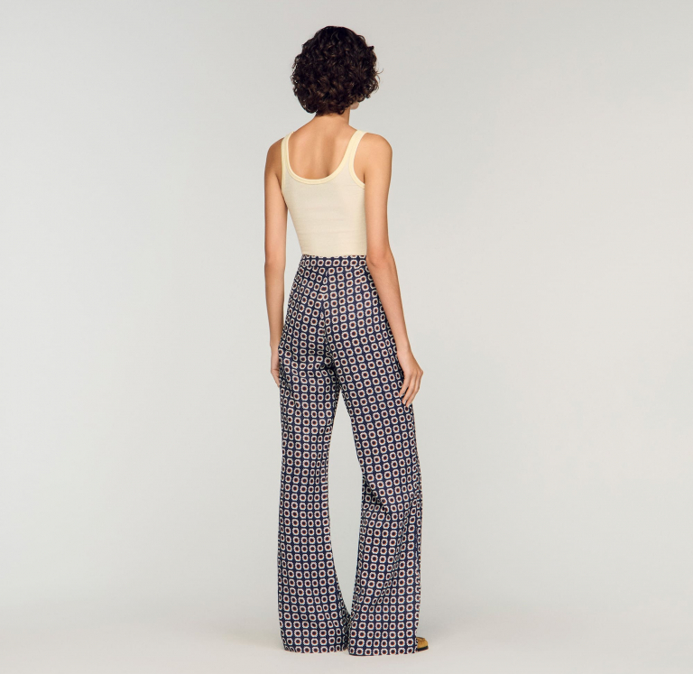 Женские свободные брюки с цветочным принтом