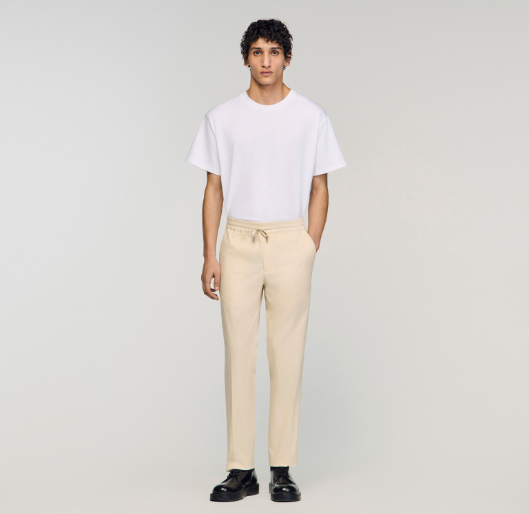 Мужские прямые брюки с кулиской