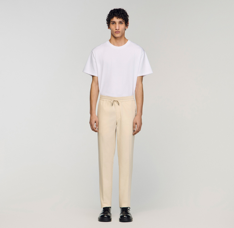 Мужские прямые брюки с кулиской