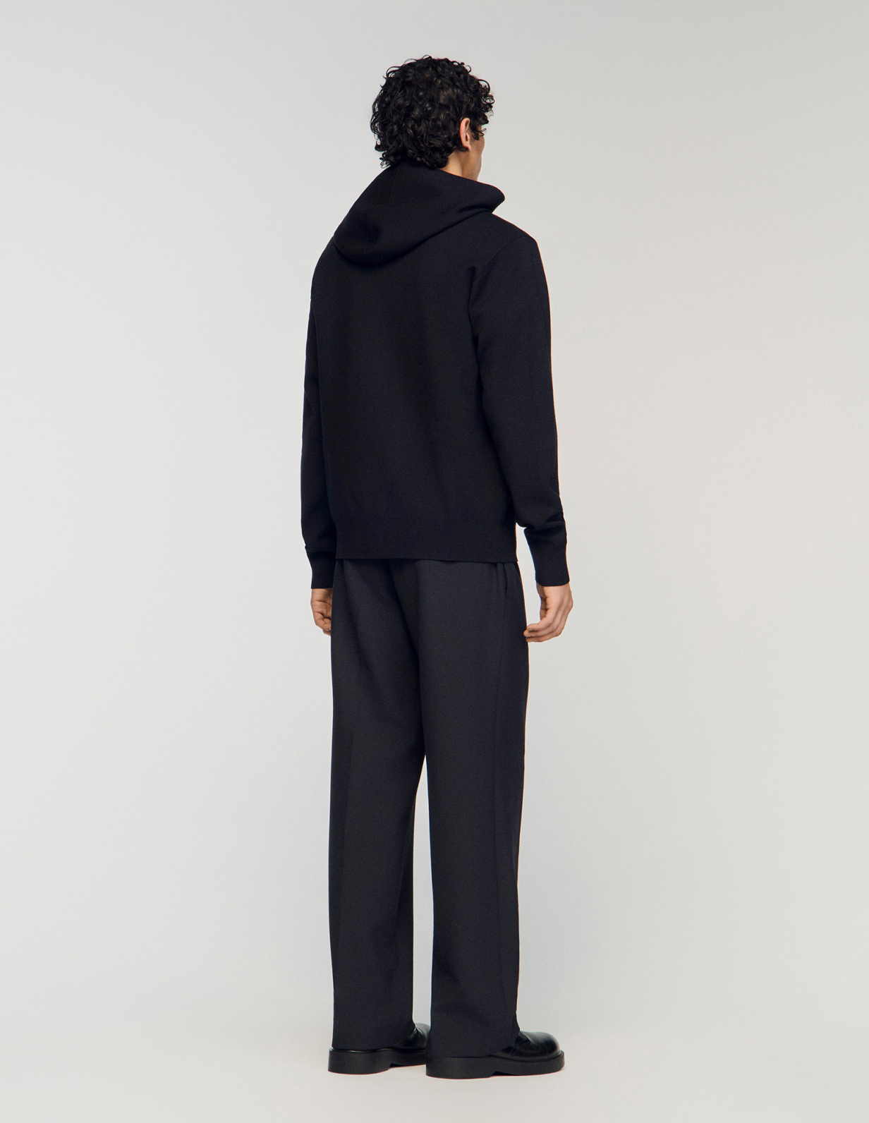 Мужское черное худи на молнии_6