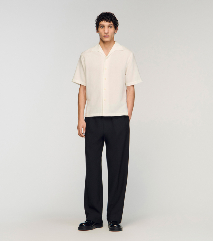 Чоловіча біла сорочка з бавовни та льону