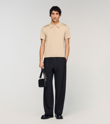 Чоловіче бежеве в'язане поло