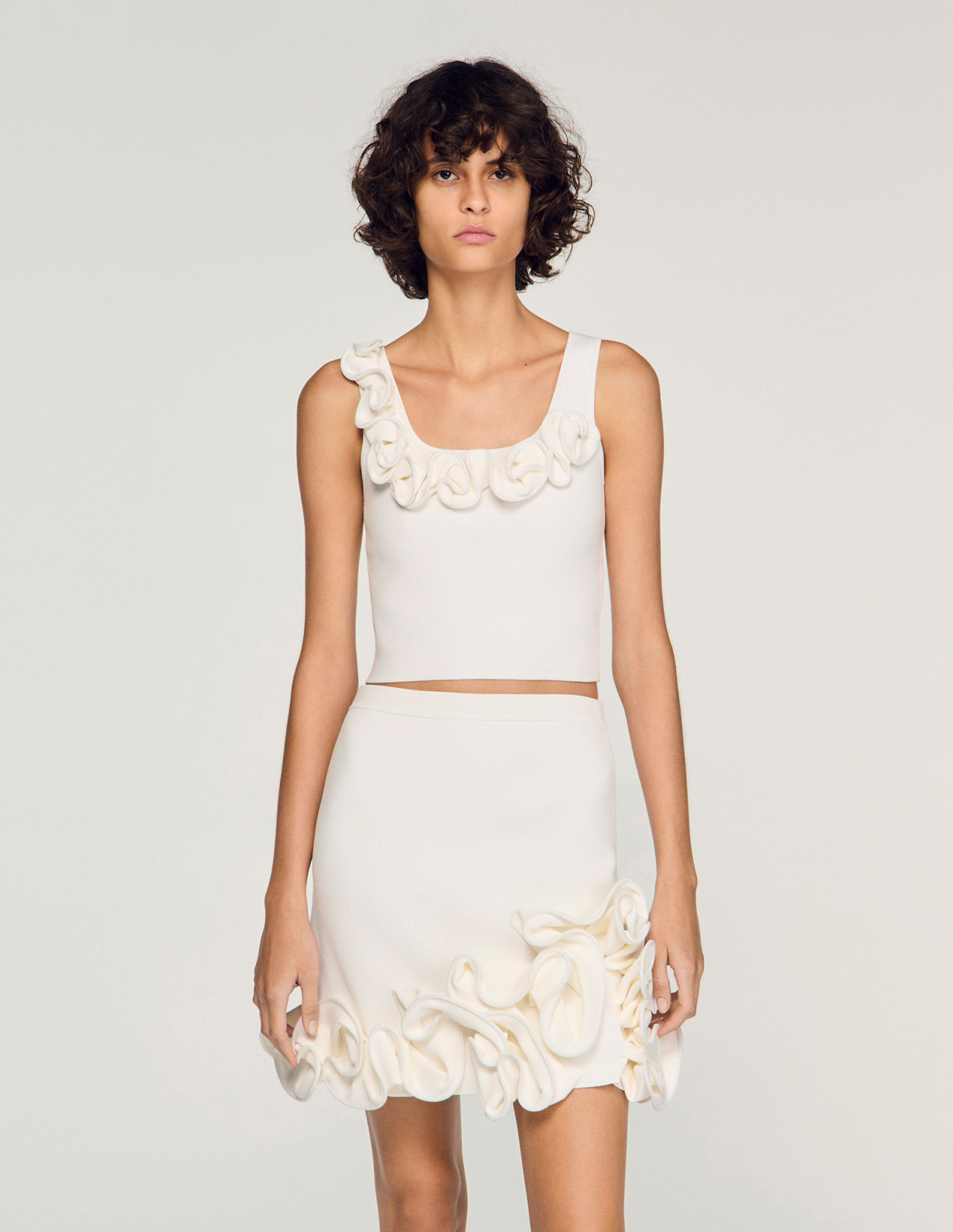 Жіночий в'язаний топ з квітковим принтом_4