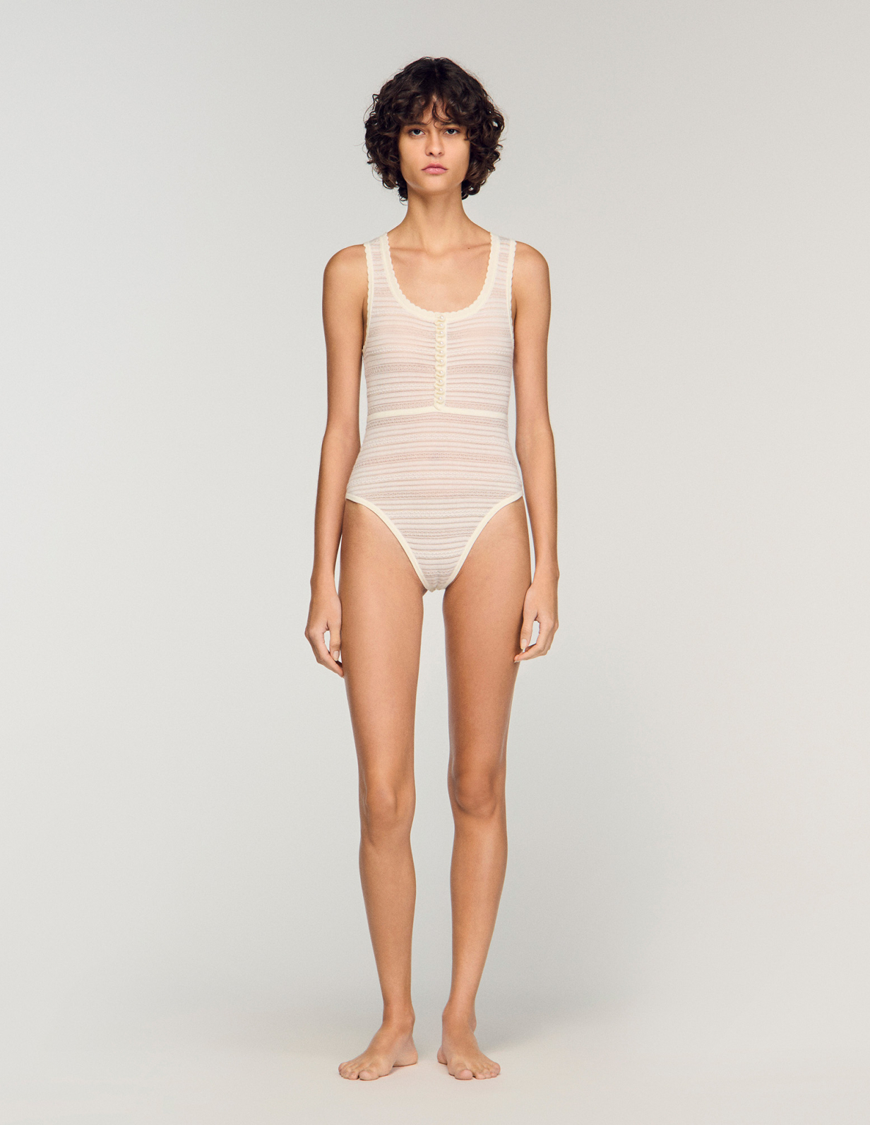 Жіночий молочний в'язаний боді_2