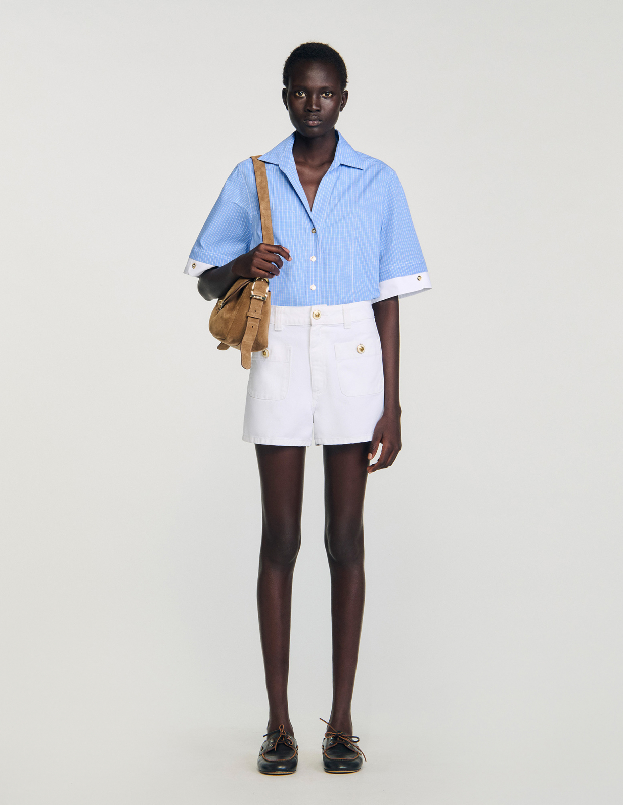 Женские белые джинсовые шорты_1