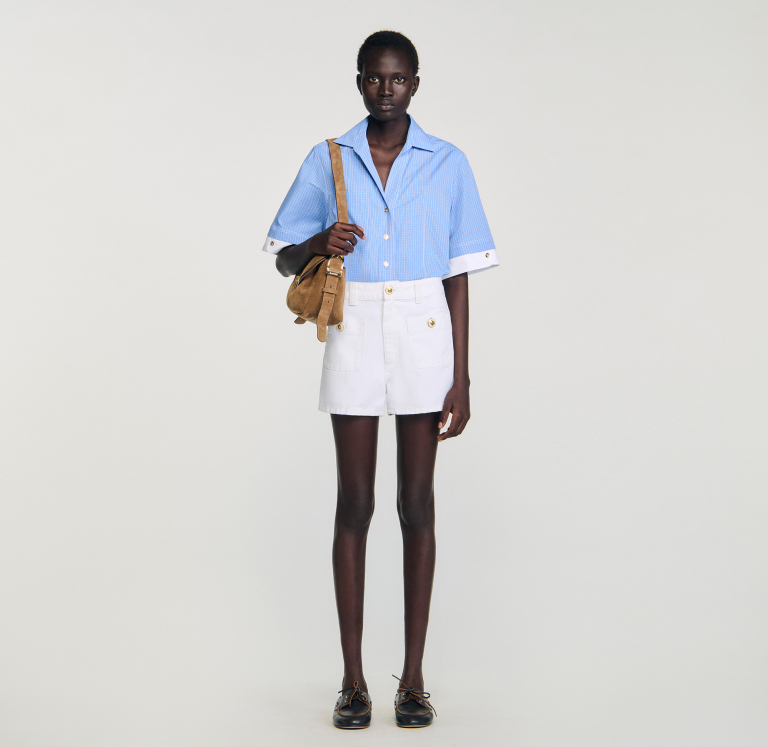 Женские белые джинсовые шорты