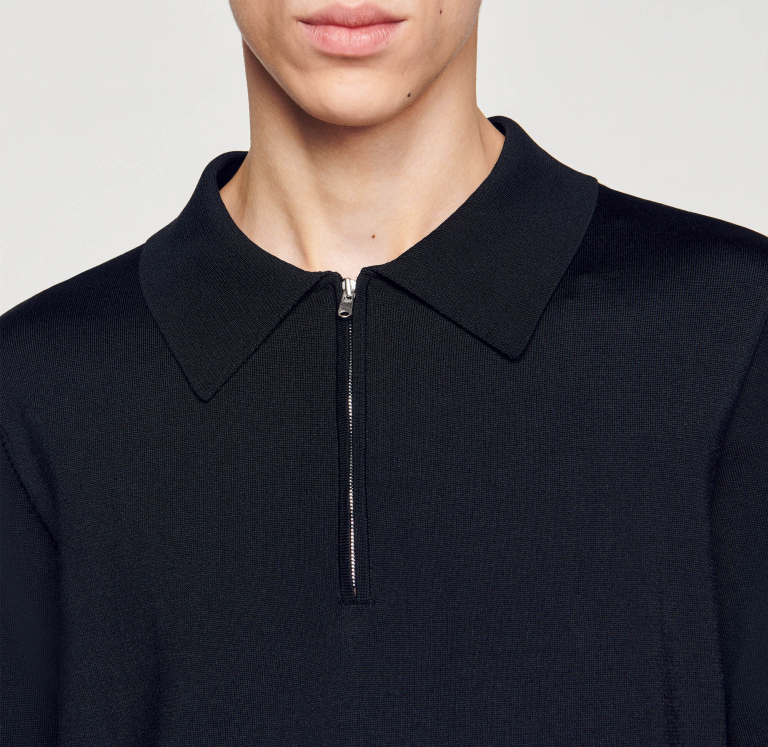 Трикотажне поло з воротом на блискавці