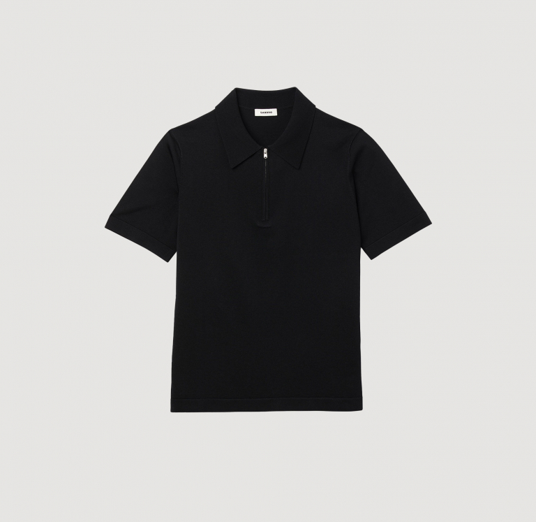 Трикотажне поло з воротом на блискавці