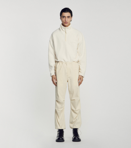 Мужские молочные широкие брюки Мужские молочные широкие брюки