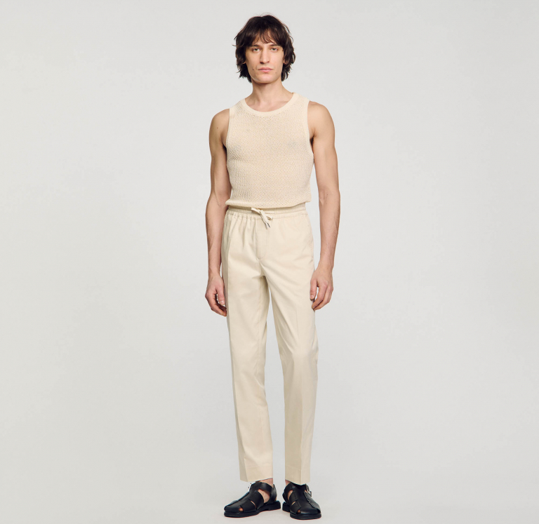 Мужские прямые брюки с кулиской