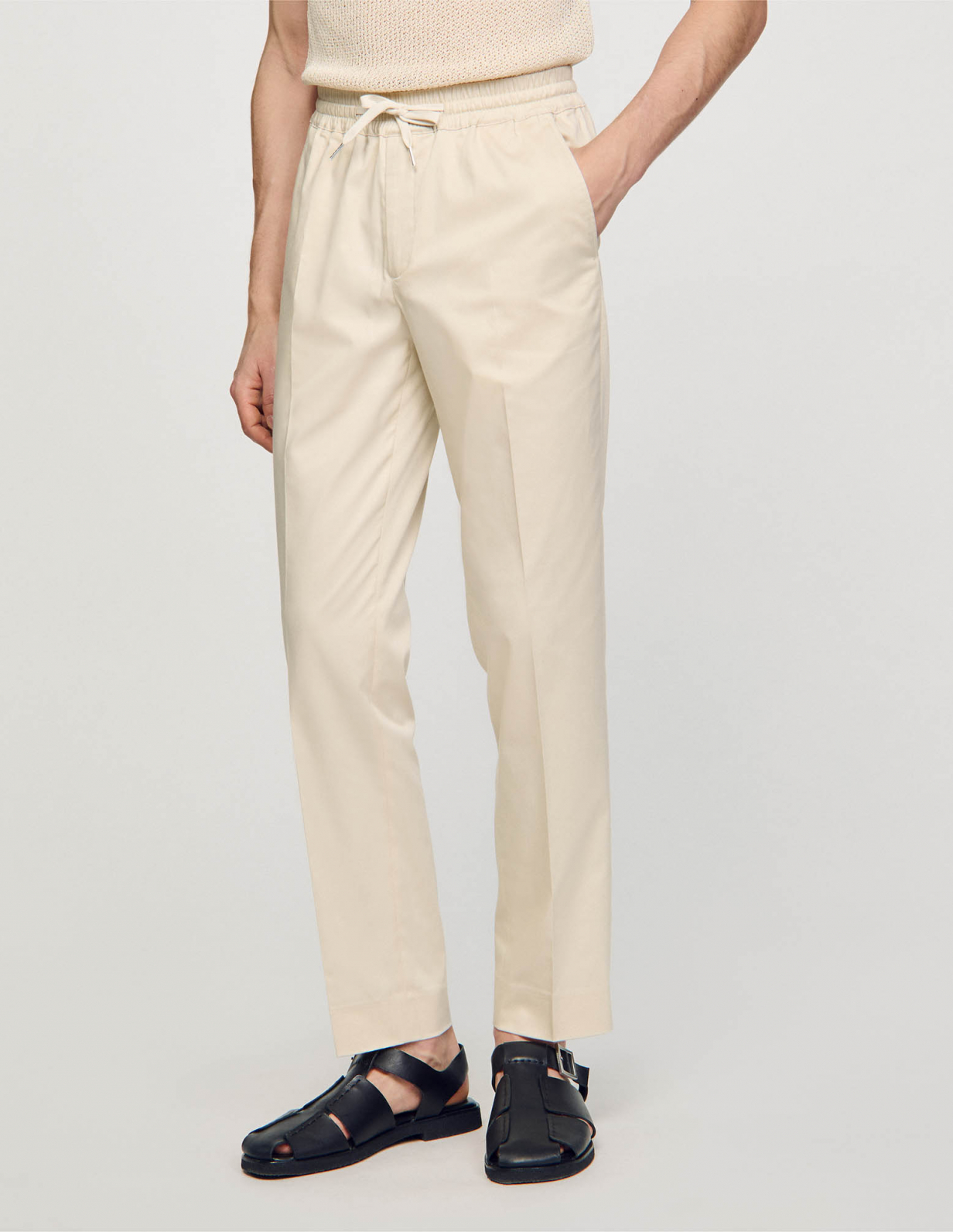 Мужские прямые брюки с кулиской_4