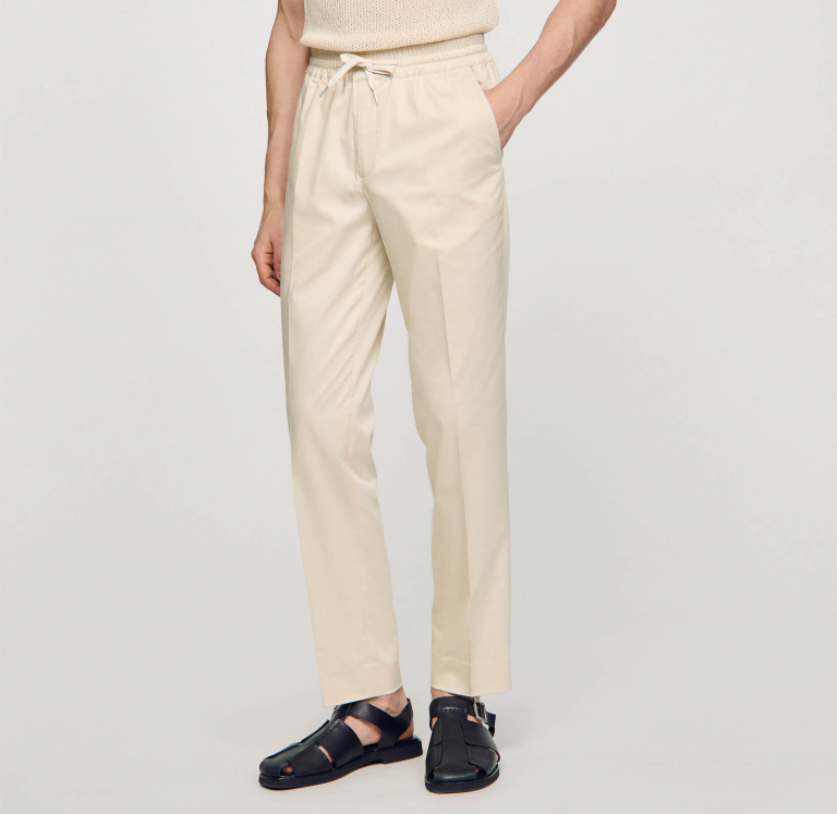 Мужские прямые брюки с кулиской