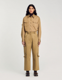 Жіночі бежеві брюки-карго