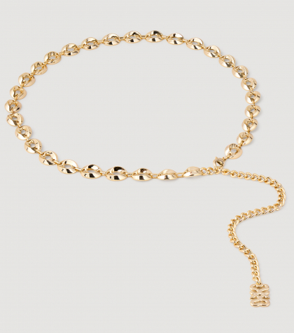 Женский золотистый ремень-цепочка