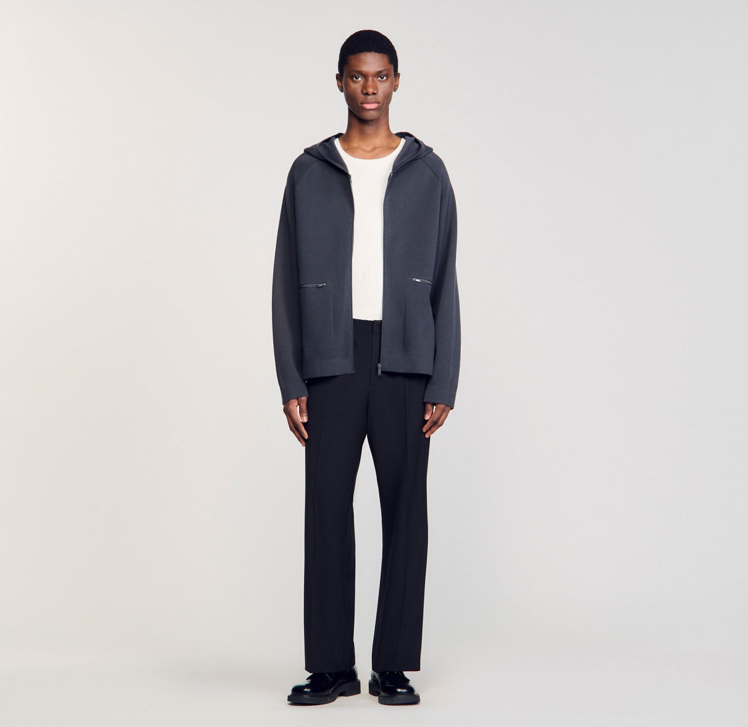 Мужской худи миланской вязки с капюшоном_2
