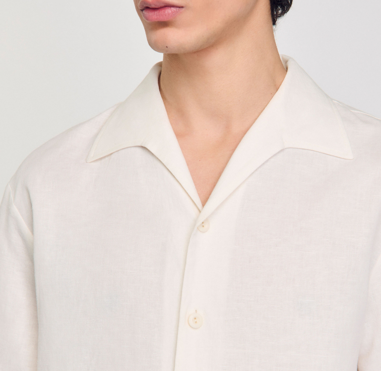 Чоловіча біла сорочка з бавовни та льону