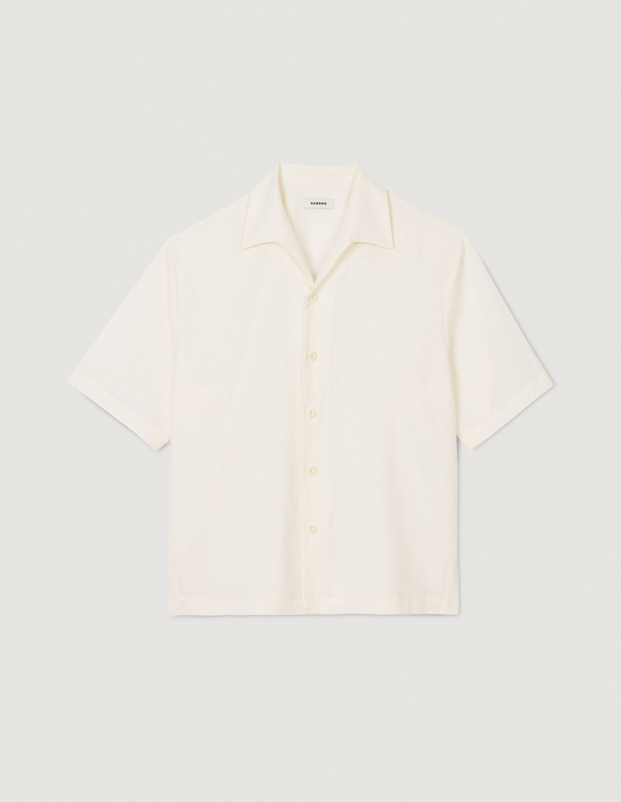 Чоловіча біла сорочка з бавовни та льону_6