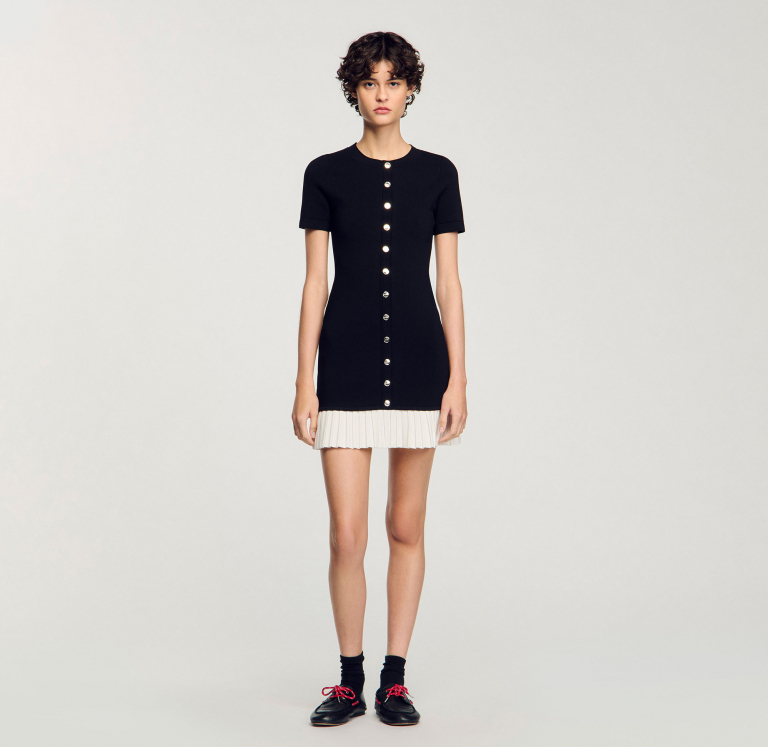 Жіноча трикотажна сукня з плісированим низом