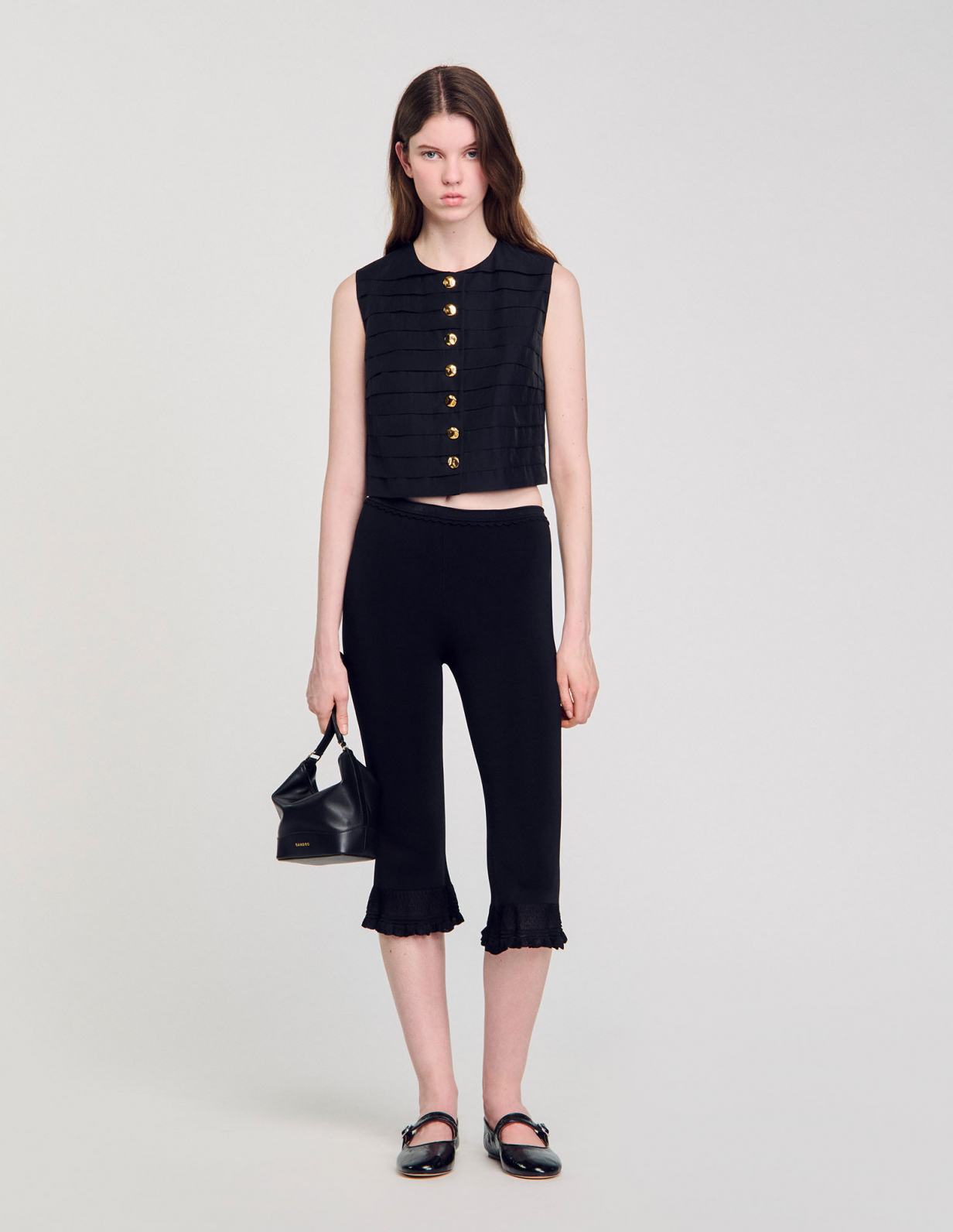 Женский укороченный топ в складку_1