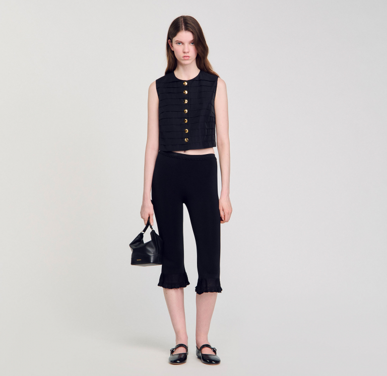 Женский укороченный топ в складку