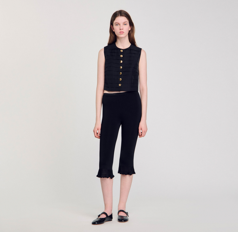 Женский укороченный топ в складку