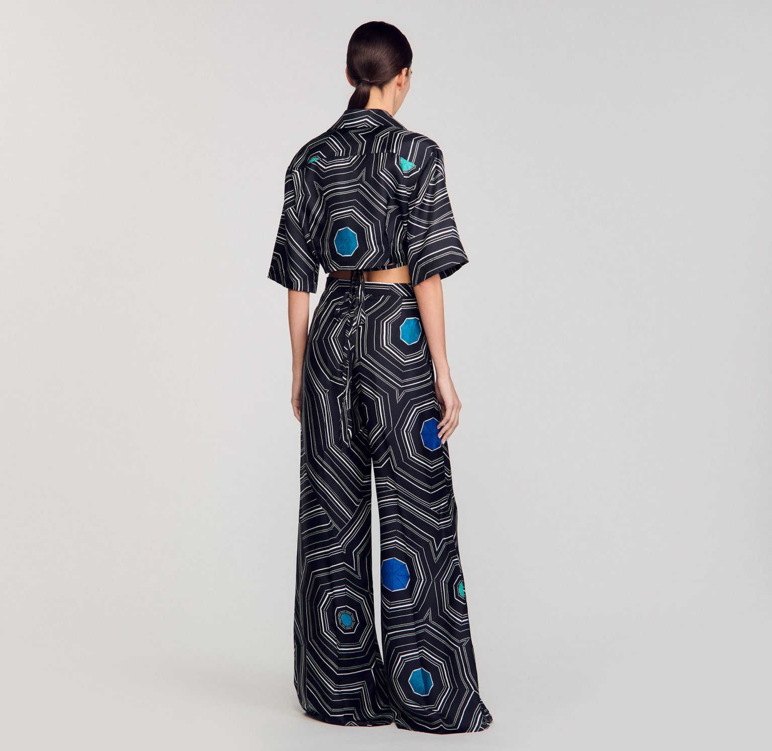 Женская рубашка с геометрическим принтом_5