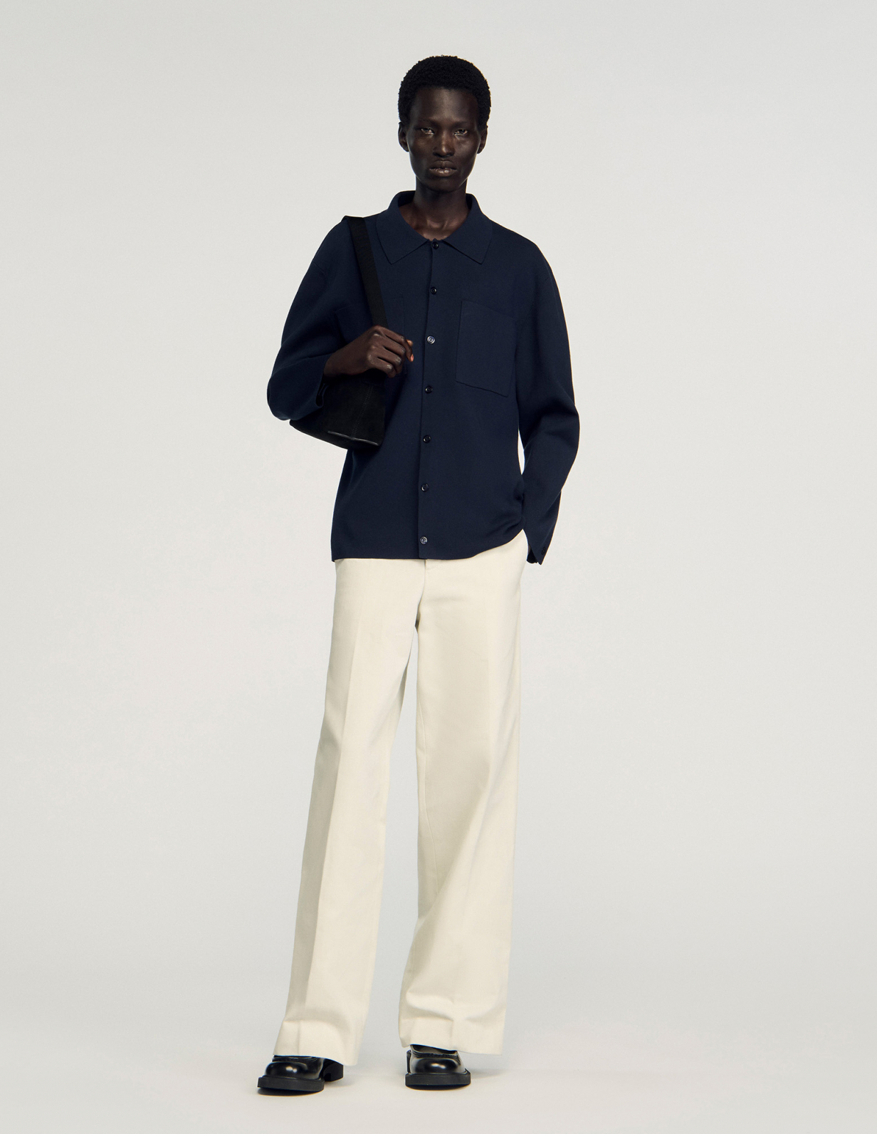 Чоловічий синій кардиган-сорочка_1