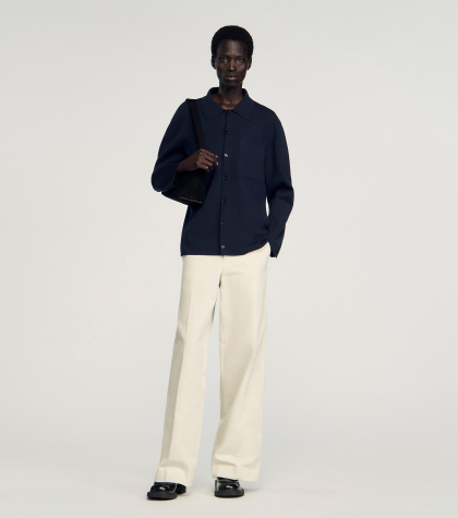 Мужской синий кардиган-рубашка