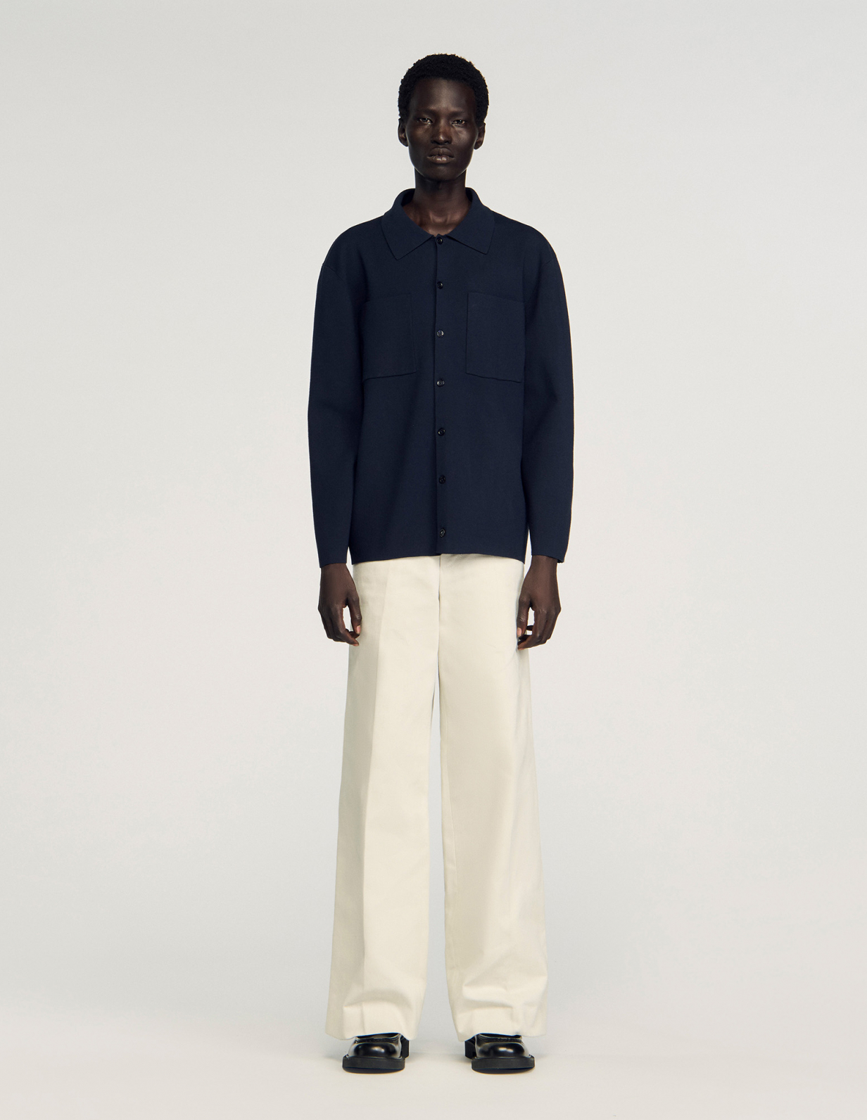 Чоловічий синій кардиган-сорочка_2