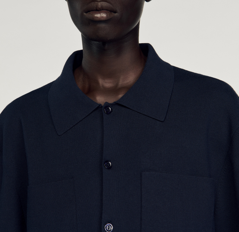 Чоловічий синій кардиган-сорочка