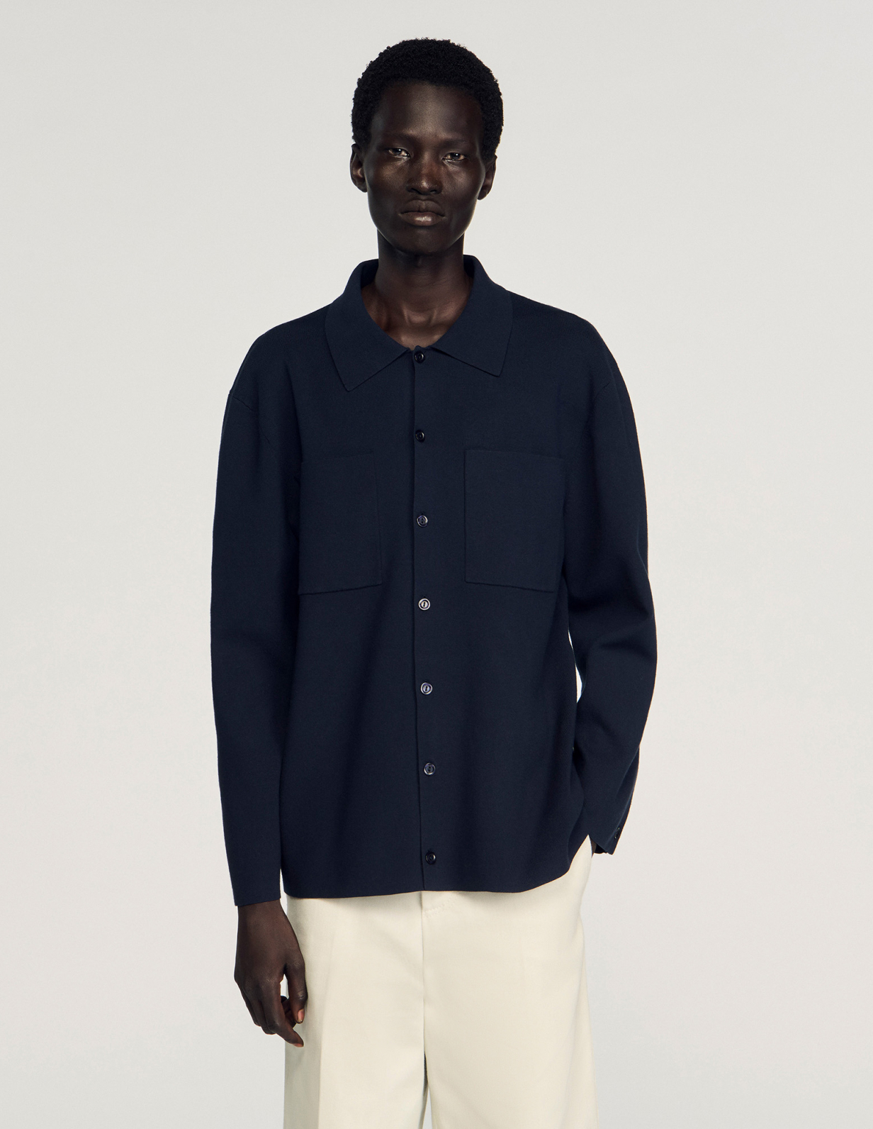 Чоловічий синій кардиган-сорочка_4