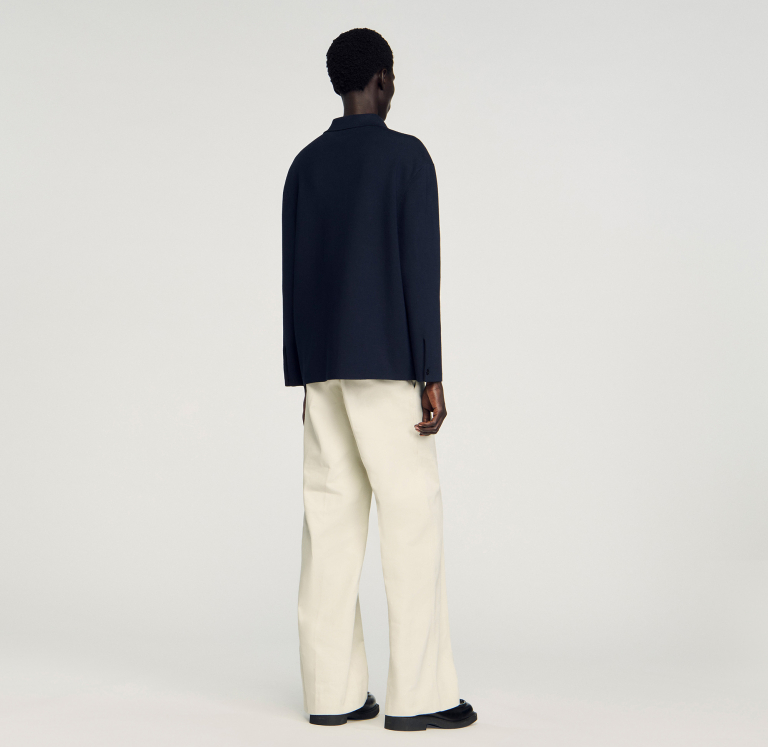 Чоловічий синій кардиган-сорочка