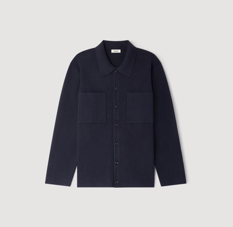 Чоловічий синій кардиган-сорочка