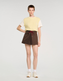 Жіночі коричневі шорти з ефектом Trompe-l'œil
