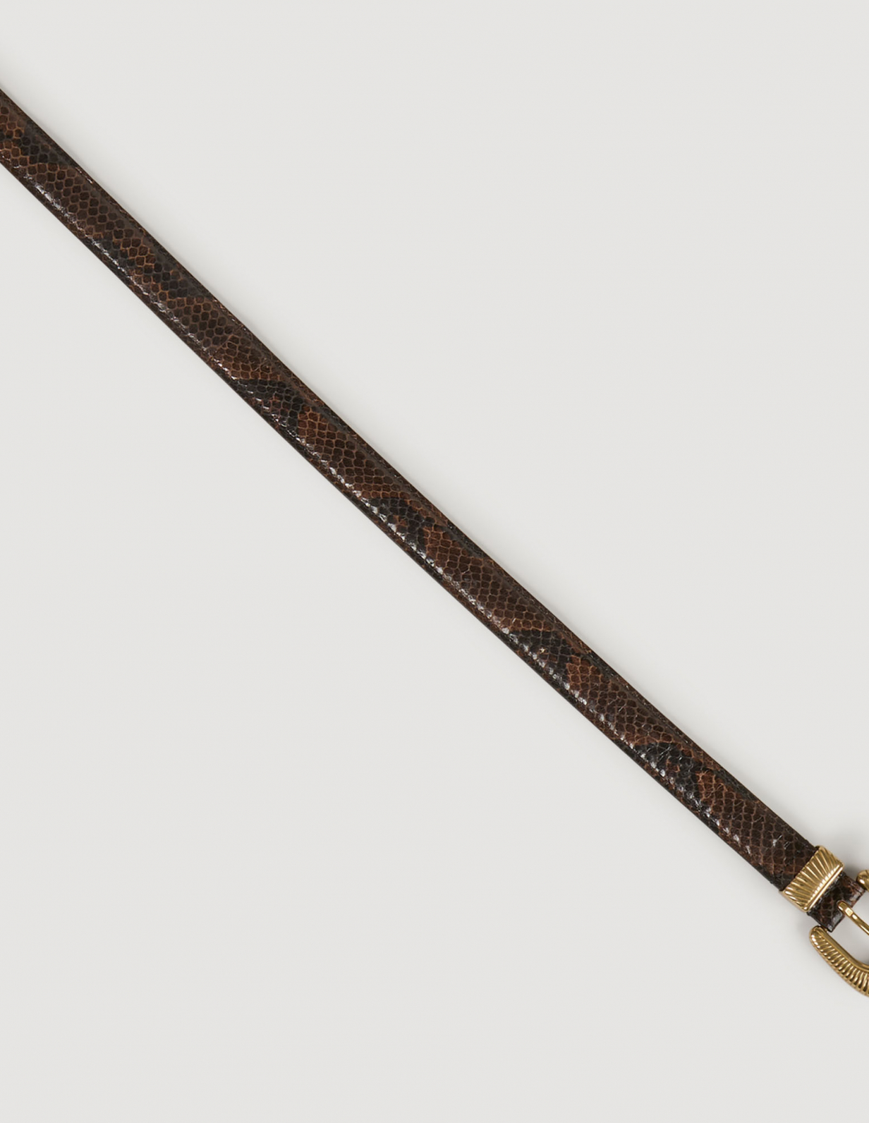 Жіночий шкіряний ремінь з ефектом пітона_2