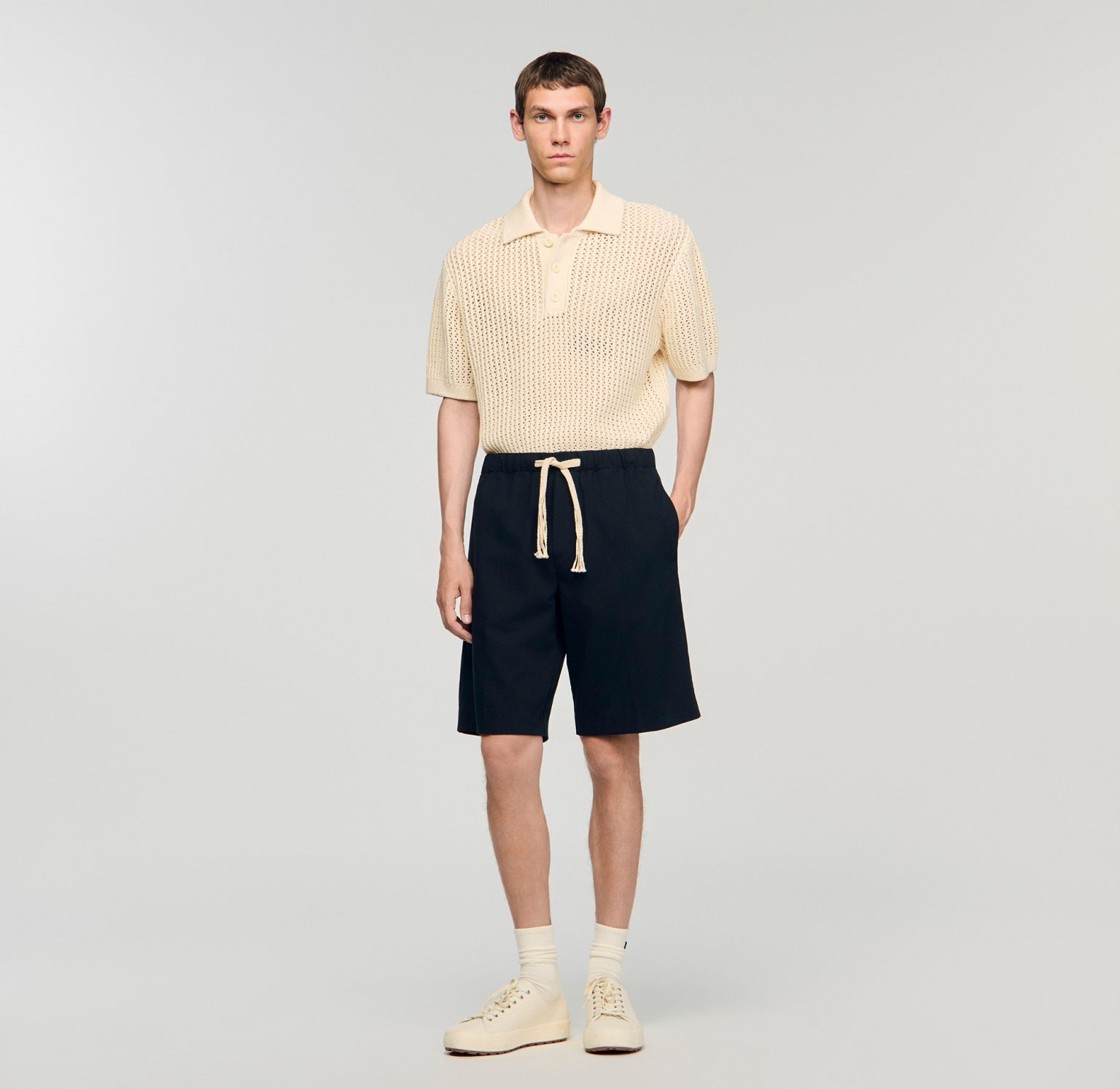 Чоловічі сині шорти з зав'язками_1