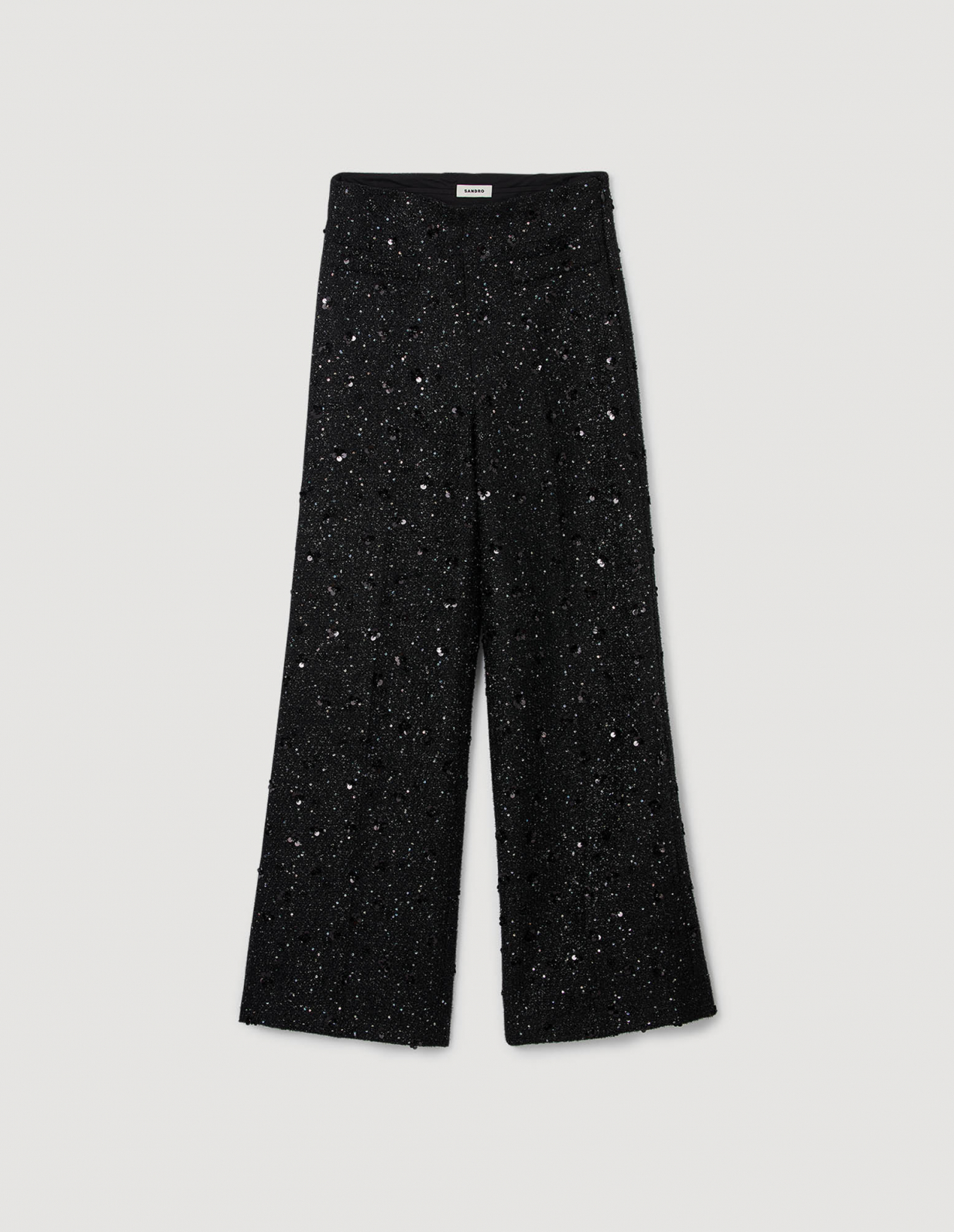 Женские твидовые брюки с пайетками_6