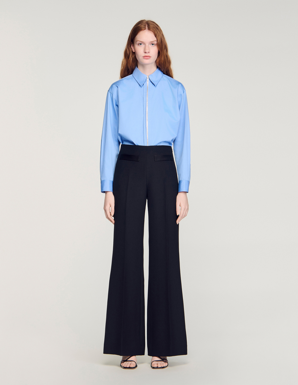 Жіночі брюки з атласними вставками_2