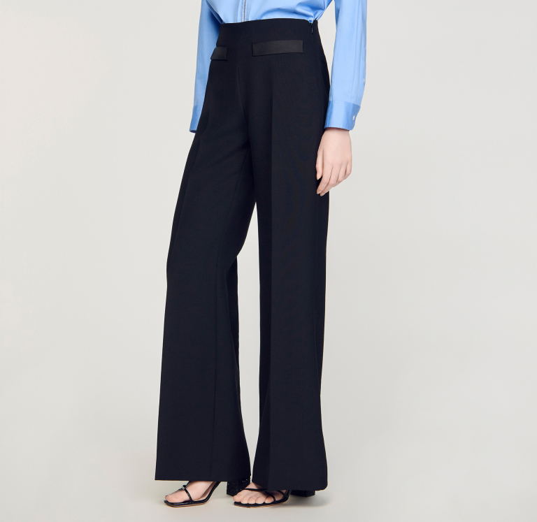 Жіночі брюки з атласними вставками