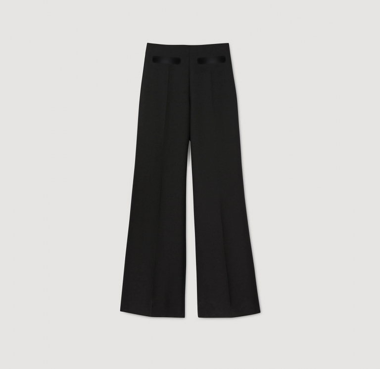 Жіночі брюки з атласними вставками