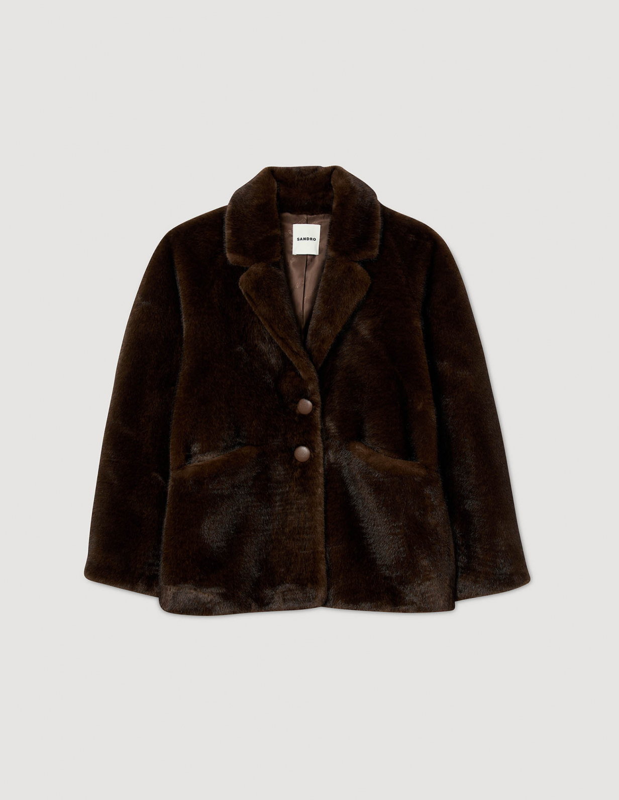 Жіноча коричнева шуба зі штучного хутра_6