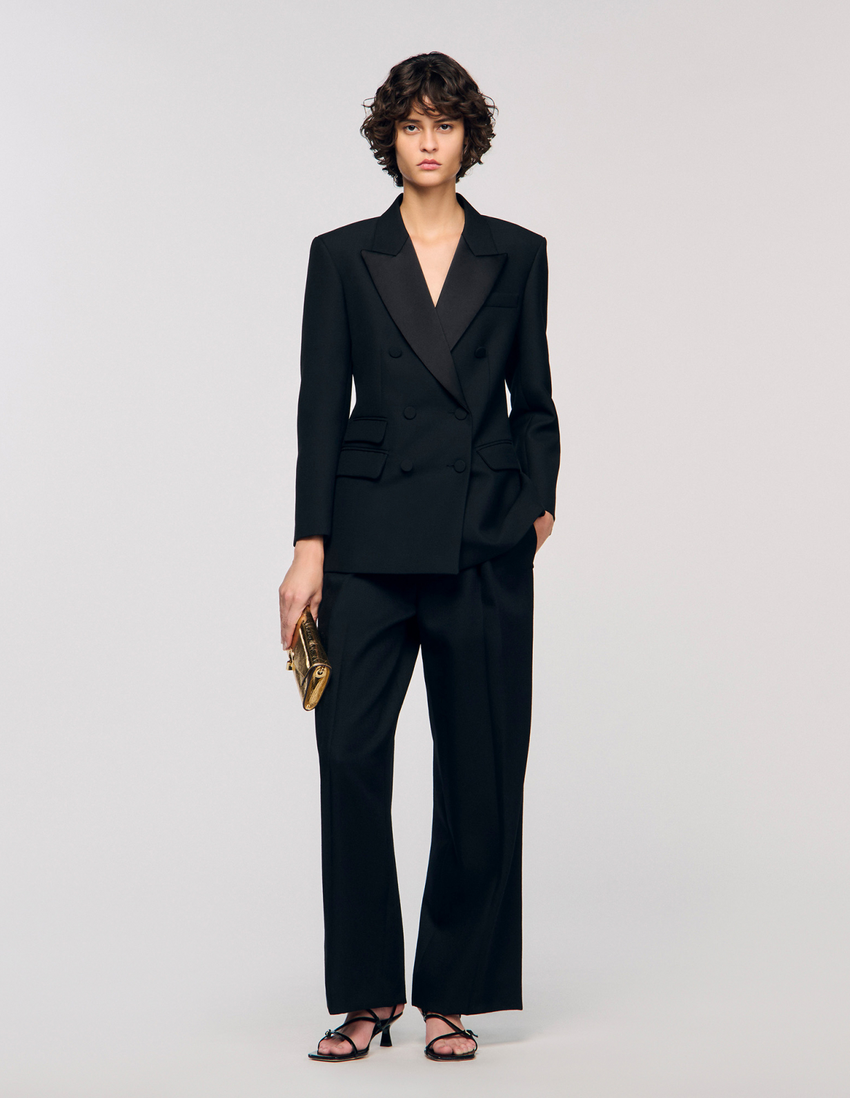 Женский жакет-смокинг с атласным воротником_1