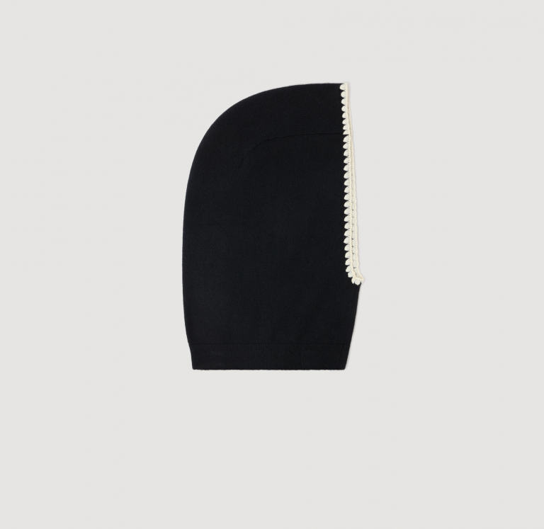 Женская черная  шерстяная балаклава