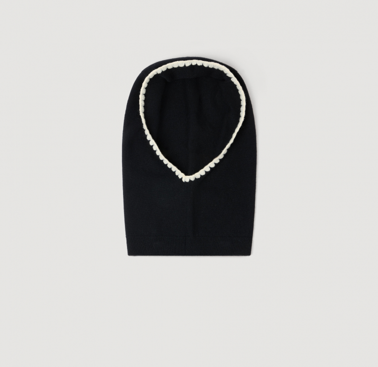 Женская черная  шерстяная балаклава