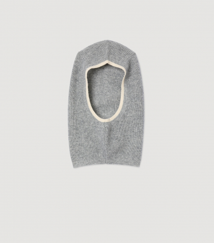 Женская серая  шерстяная балаклава