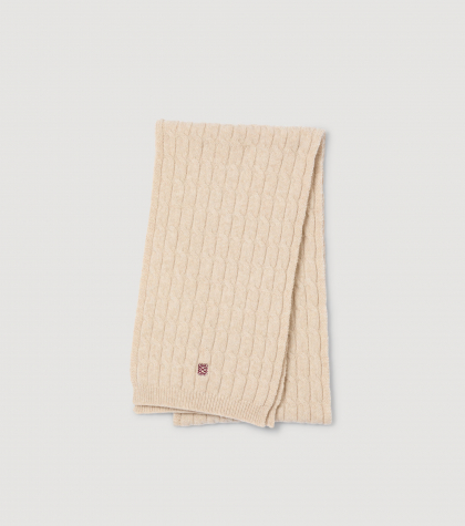 Женский молочный шерстяной шарф