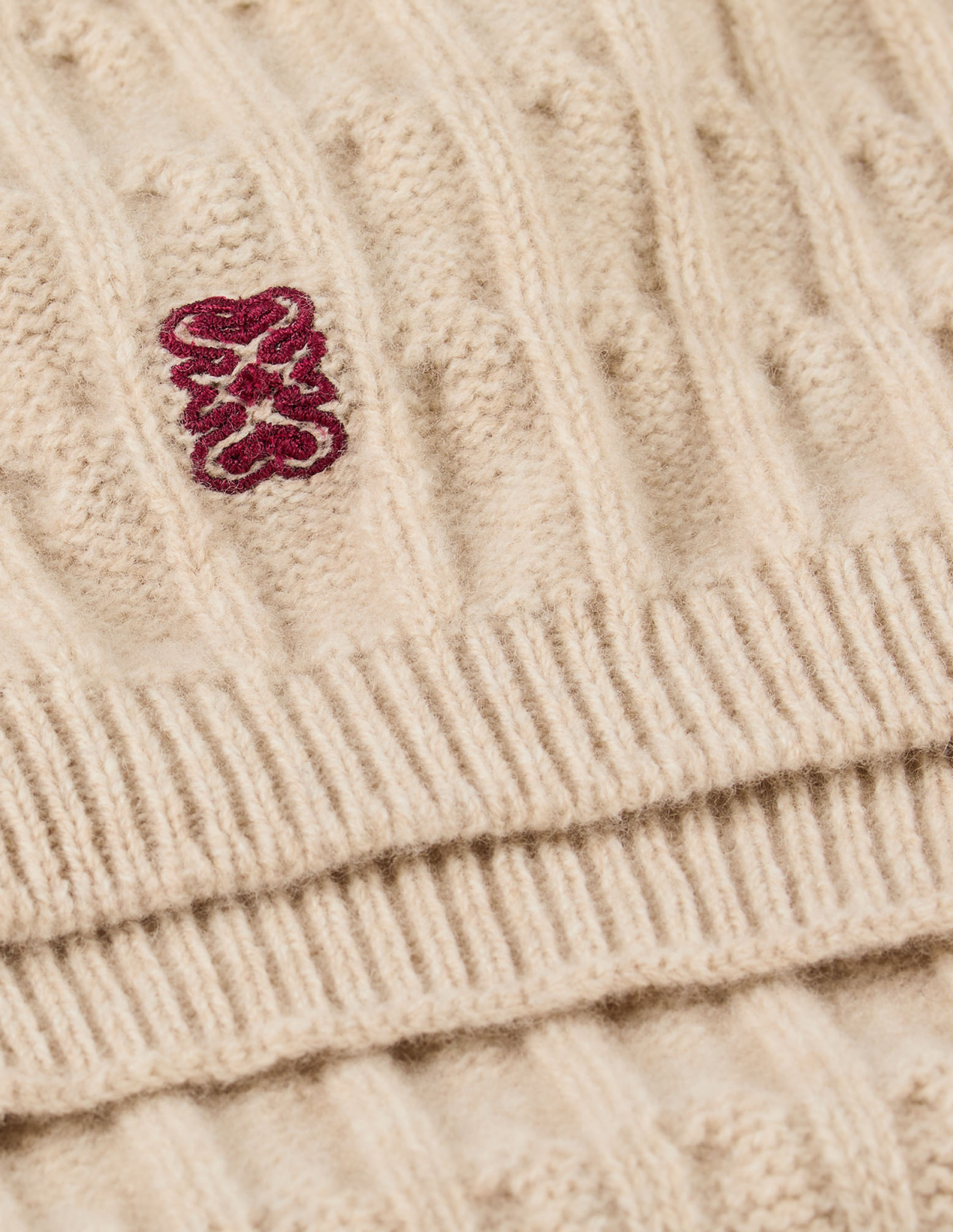 Женский молочный шерстяной шарф_2