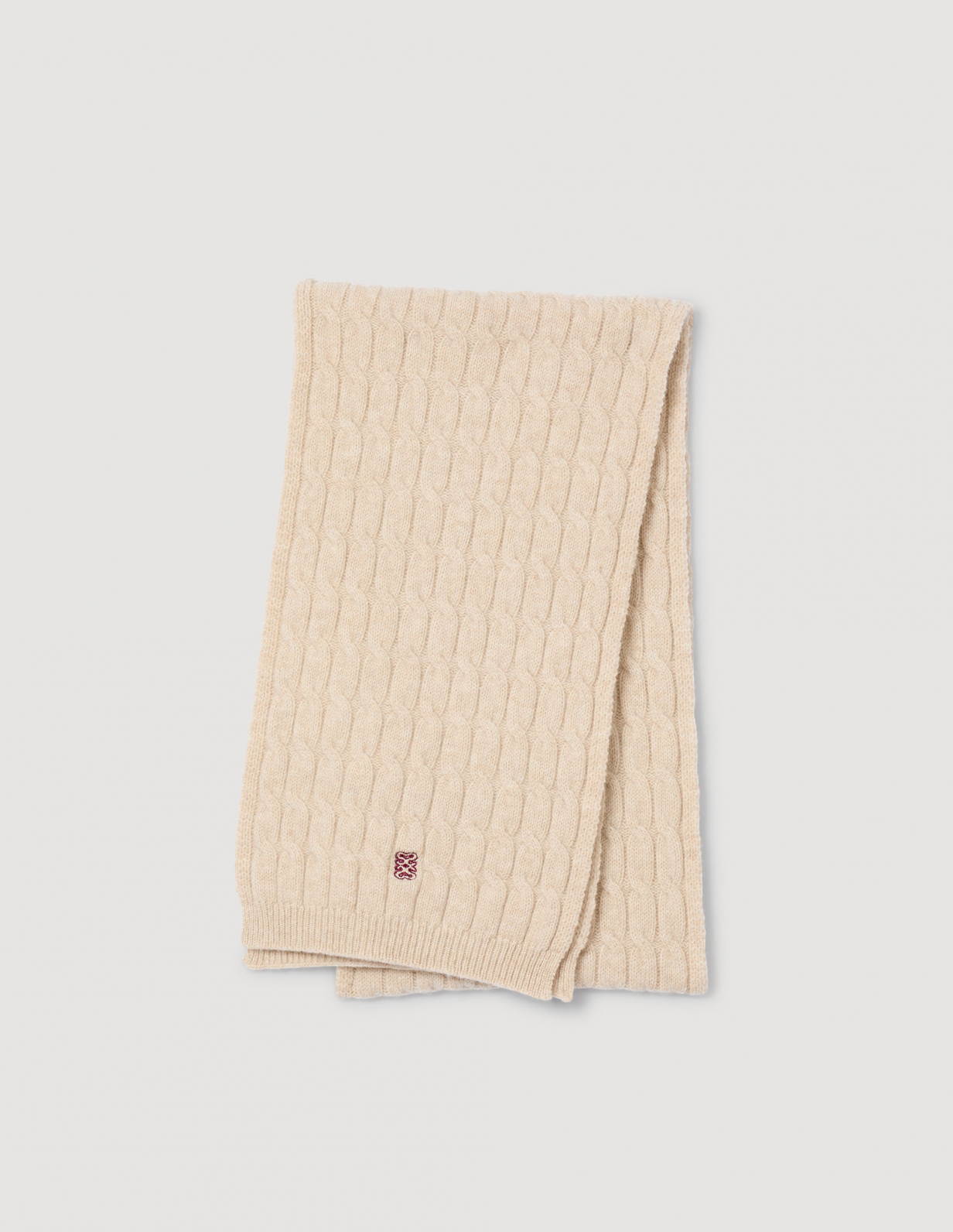 Женский молочный шерстяной шарф_3